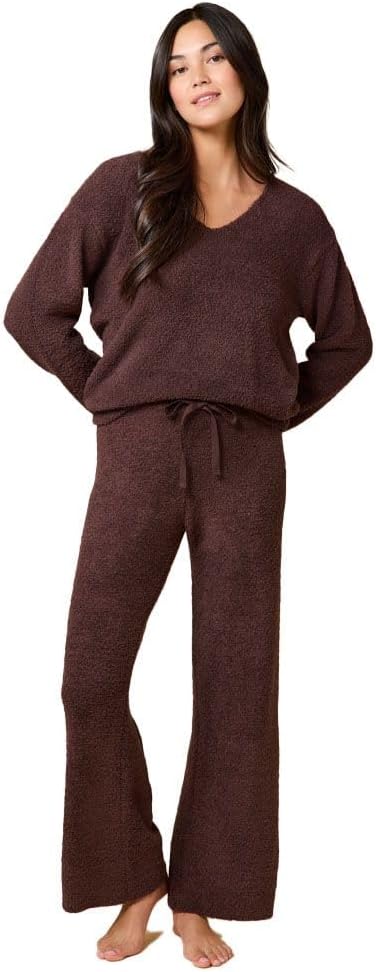 Softies Marshmallow V Neck Lounge Set for Women Ultra Soft 2 Piece Loungewear with Relaxed Top and Straight Leg Pants