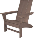 NewTechWood Flat Top Adirondack Patio Chair Weather Resistant, Easy Installation, Widely Used in Outdoor, Fire Pit, Deck, Lawn, Outside, Garden Chairs (Teak)