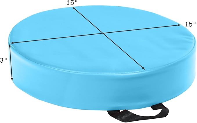 HONEY JOY 6PCS Floor Cushions for Kids, 15 Inch Flexible Alternative Portable Classroom Seating w/Handles, Easy to Clean, 3 Inch Thick Soft Foam Circle Comfy Seats for Daycare Preschool(Round, Blue)