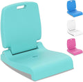 Goplus Poolside Chair for Edge of Pool, Foldable Portable Flip Seat w/Back Support & 2 Handles, Lightweight Outdoor Camping Chair for Stadium, Tailgating, Fishing, Boats, Beach (Mint Green, 1 Pack)