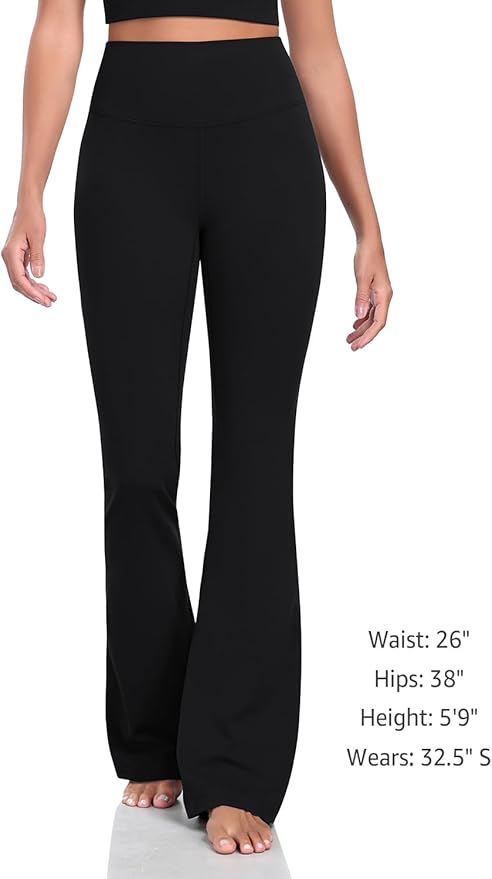 HeyNuts Harmony Flare Leggings 29"/30.5"/32.5"/34.5", High Waisted Tummy Control Wide Leg Bootcut Yoga Pants Lounge Soft