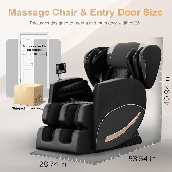 2026 Massage Chair for Full Body 4D Zero Gravity, with Heat Therapy, SL-Track Shiatsu Foot Rollers, Yoga Stretch, Heating Function, for Home Office Use,Black (Model 1)