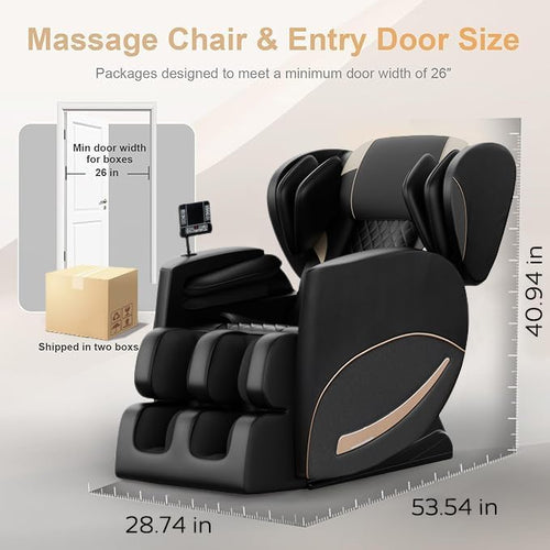2026 Massage Chair for Full Body 4D Zero Gravity, with Heat Therapy, SL-Track Shiatsu Foot Rollers, Yoga Stretch, Heating Function, for Home Office Use,Black (Model 1)