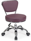 MAYAKOBA Dayton Garage Rolling Seat (Burgundy) Pneumatic, Short Stool with Adjustable Height 13"-15", Perfect for Garage Task, Home Cleaning, Bathroom Short Seat, Technician Task