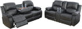 AYCP Bonded Leather Living Room Furniture Set Reclining Sofa Set Loveseat Furniture Sets in Living Room Sofa Recliners (Sofa+Loveseat, Black)