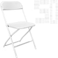 50 Pack White Folding Chairs, Portable Party Chairs, Plastic Folding Chair,Stackable Commercial Seats with Steel Frame for Office Wedding Party Patio Dinning Events, 350lbs Capacity