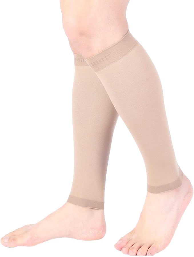 Doc Miller Compression Calf Sleeve for Men & Women – 20-30mmHg Graduated Support for Running, Shin Splints, Calf Strain – Knee High, Small to 6XL Plus Size