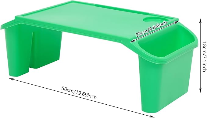 Kids Lap Desk Tray, 25-Pack Stackable Activity Trays with Cup Holder & Phone Slot for Kids, Sturdy PP Table for Reading, Eating, Preschool & Daycare (25-Pack, Color B)