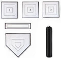 YiG9Sugr Baseball & Softball 5 Piece Base Set with Portable Carrying Bag 3 Throw Down Bases 1 Homeplate 1 Pitching Rubber, Flexible Anti-Slip Weather Resistant Rubber Bases for Yard Games