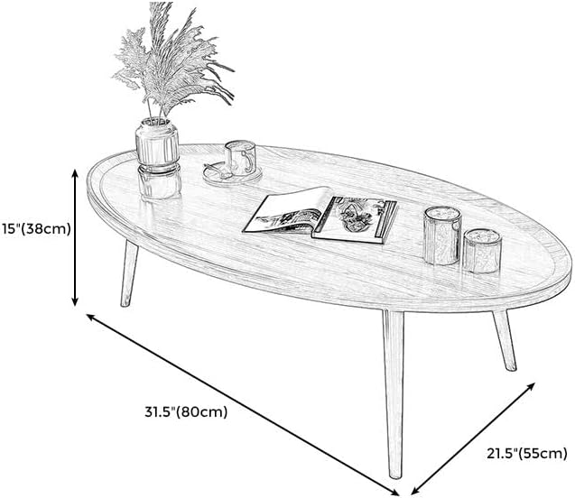 CraftThink Coffee Table, Modern Small Coffee Table with 3 Legs, Wooden Cocktail Table Farmhouse Retro Accent Center Table Side End Table for Living Room Easy Assembly, White 15" H x 31.5" L x 21.5" W