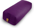 Yoga Bolster Pillow 26x10.5x5.5in Rectangular Meditation Cushion for Massage and Back Support, Breathable Cotton Fill, Zippered Organic Cotton Cover, Easy-Carry Handle, Machine Washable (Purple)
