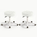 HDHNBA Small Chair Round Rolling Stool with Wheels PU Leather Height Adjustable Swivel Drafting Work SPA Salon Stools Home Office Chair