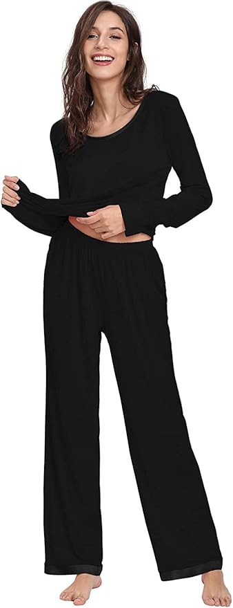 GYS Viscose from Bamboo Women's Pajama Sets Super Soft Long Sleeve Sleepwear Comfy Winter Pjs Sets S-4X