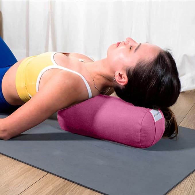 Sol Living Yoga Bolster Pillow Rectangular Meditation Cushion Cotton Meditation Accessories for Restorative Yoga Meditation Pillow Yoga Pillow Firm Body Pillow Bolster Pillow for Legs Removable Cover