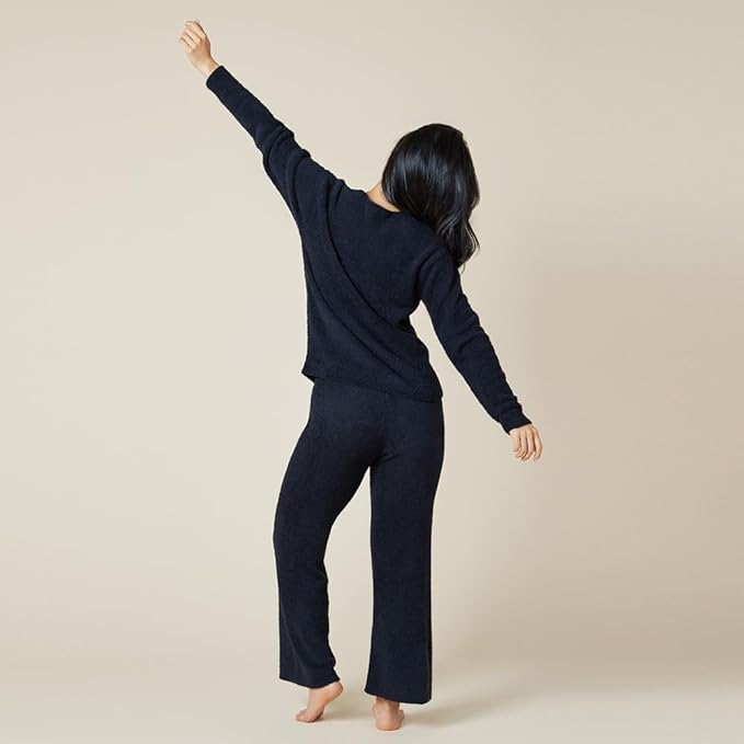 Softies Marshmallow V Neck Lounge Set for Women Ultra Soft 2 Piece Loungewear with Relaxed Top and Straight Leg Pants