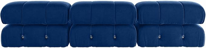 JACH 104" Convertible Modular Green Sectional Sofa, Minimalist Mid-Century Velvet Sofas Couches, Luxury Modern 3-Seat Wide Couch Sectional for Living Room Office Apartment (Blue)