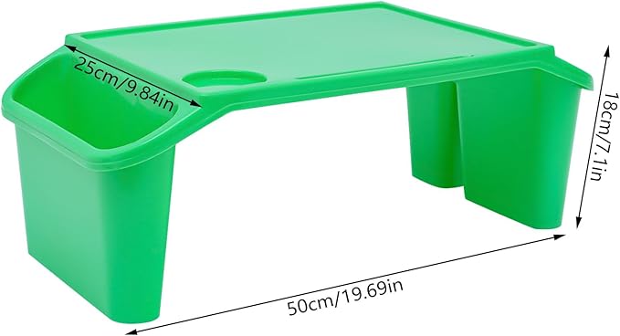Mind Reader Kids Lap Desk, 6 PCS Kids Lap Desk Bulk Tray Lap, Portable Activity Tray with Side Storage, Stackable Plastic Desk Table for Students Drawing, Snacks, Study (Green, Small)