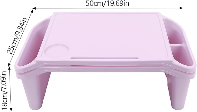 6 Pcs Kids Lap Desk Tray Set for Writing & Eating, Portable Lightweight Desks with Side Pockets for Home, School, Classroom, and Travel Use