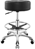 Ainilaily Rolling Stool for Shop Work Medical Tattoo Salon Lash,Heavy Duty Esthetician Hydraulic Chair Stool with Wheels (Black,with Foot Rest)