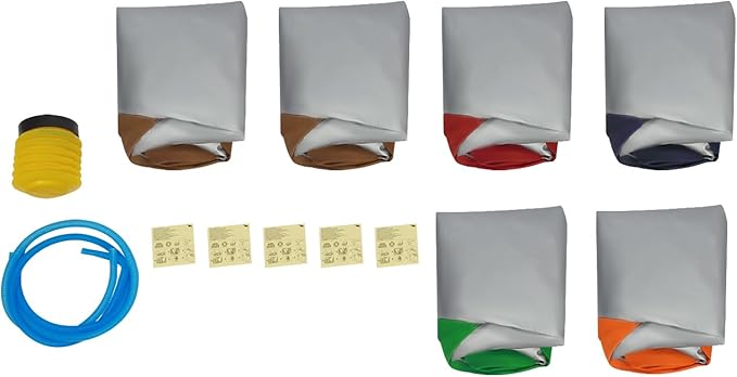 DYRABREST 6 Pcs Bean Bag Chairs for Adults, Inflatable Chairs with Air Pump, Folding Blow Up Couch, Flocking Portable Lazy Sofa for Movie Night, Living Room, Camping, 331 lbs Load-Bearing Capacity