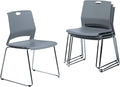 Sidanli Gray Stackable Chairs, Modern Waiting Room Chairs (Set of 4)