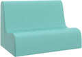 Children's Factory Small Contour Sofa, Mix-and-Match Kids Chairs, Sofas, Corner Ottomans and Cubes, Foam-Filled and Water-Resistant, Flexible Seating for Classroom Elementary, Aqua Kids Couch