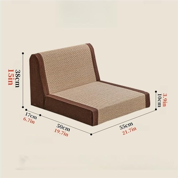 Vintage Floor Chair, Low Meditation Chair with Padded Backrest, Comfortable Ergonomic Lounge Seat, Bamboo Silk Legless Reading Chair for Balcony, Bay Window, Living Room & Bedroom(Brown,67*55*38cm)