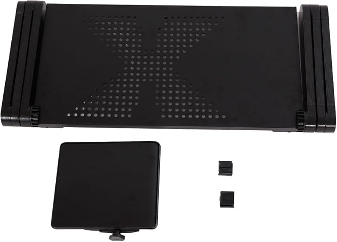 Portable Foldable Laptop Desk for Bed and Couch， Folding Computer Table, Portable Home Use Assembled Folding Table for Working, Reading, Writing, and Breakfast,Black,48 x 26cm