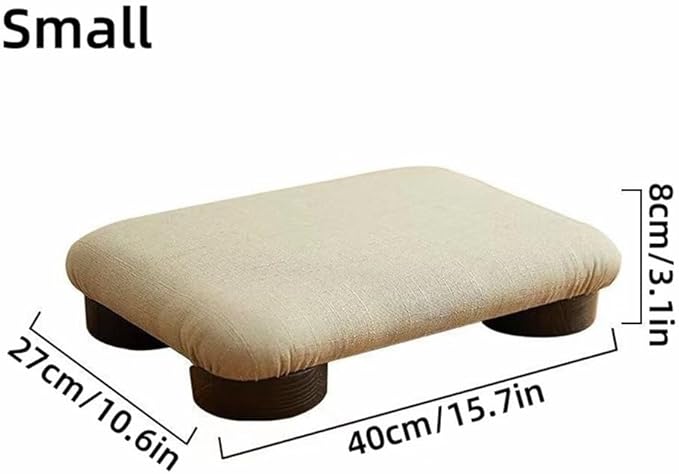 Compact Japanese Low Stool - Wooden Footrest for Meditation, Small Floor Chair, Comfortable Bench for Sitting at Low Tables - Ideal Footstool for Home & Office