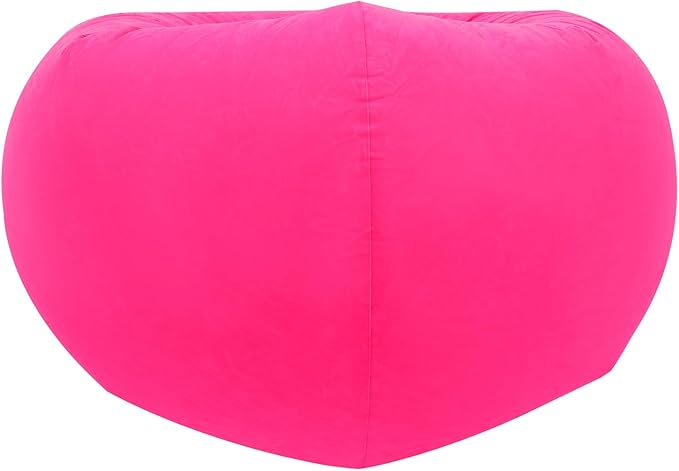 6 Pcs Bean Bag Chairs for Adults, Pink Inflatable Chairs with Foot Pump, Folding Blow Up Couch, Flocking Portable Lazy Sofa for Movie Night, Living Room, Camping, 220lbs Load Capacity