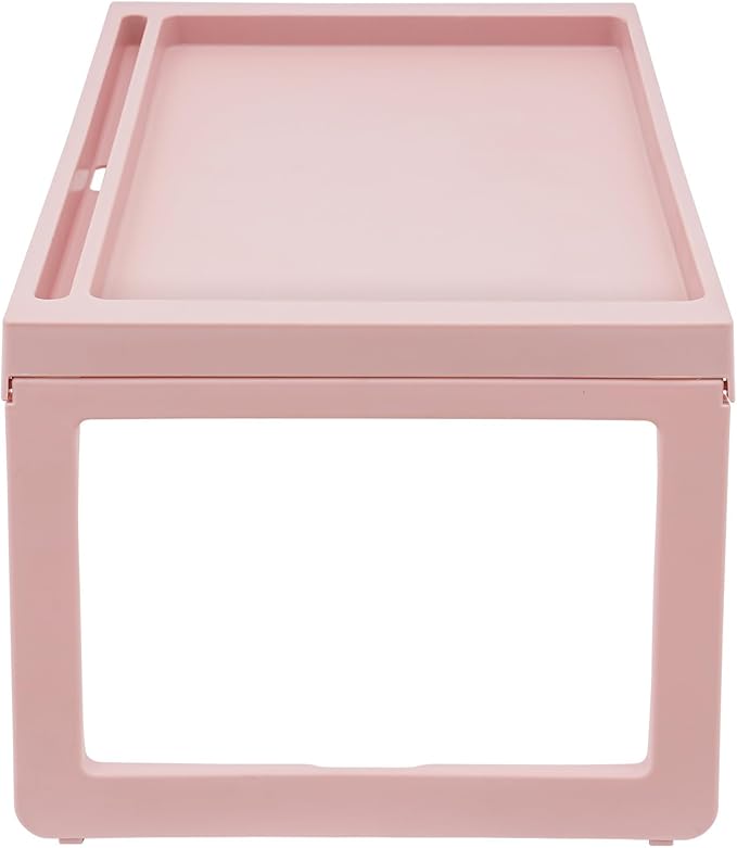 DUSNDULR 6 Pack Bed Tray Table, Foldable Laptop Desk Cute Serving Food Trays with Folding Legs & Charging Hole for Eating Reading Working (Pink)