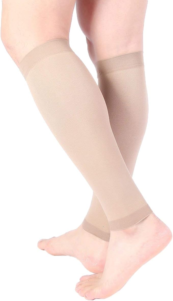 Doc Miller Compression Calf Sleeve for Men & Women – 20-30mmHg Graduated Support for Running, Shin Splints, Calf Strain – Knee High, Small to 6XL Plus Size