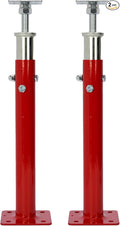 2 PCS Adjustable House Jacks Post for Leveling, 19"- 36"(1'7"-3') Floor Joist Support Jack for Basement and Crawl Space, 4400 lbs Max Load Capacity(Each), Galvanized Steel, Red