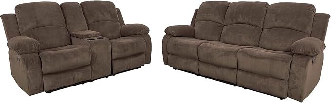 AYCP Corduroy Living Room Furniture Set Reclining Sofa Set Loveseat Furniture Sets in Living Room Sofa Recliners(Sofa+Loveseat, Taupe Corduroy)