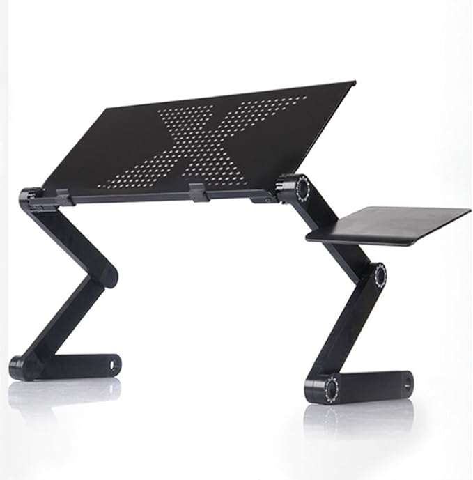 Portable Foldable Laptop Desk for Bed and Couch， Folding Computer Table, Portable Home Use Assembled Folding Table for Working, Reading, Writing, and Breakfast,Black,48 x 26cm