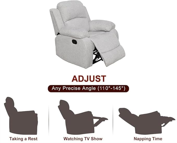AYCP Microfiber Living Room Furniture Set Reclining Sofa Set Loveseat Furniture Sets in Living Room Sofa Recliners (Chair, Grey)