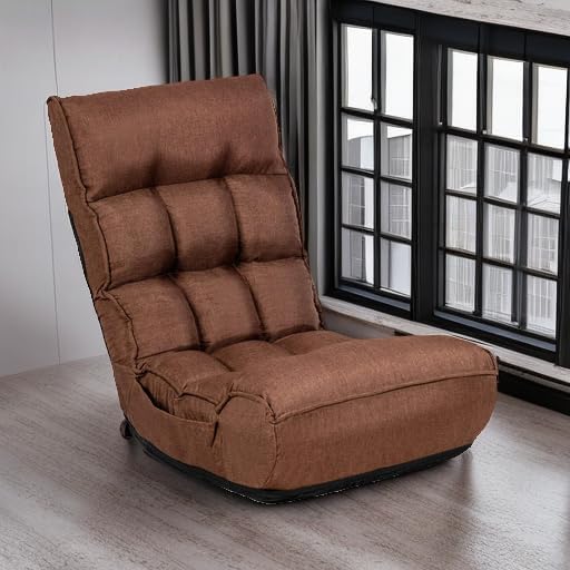 DORTALA Foldable Floor Chair for Adults, Memory Foam Floor Gaming Chair w/ 5-Position Adjustable Head and Back Support, Ergonomic Banana Chair for Bedroom, Living Room, Coffee