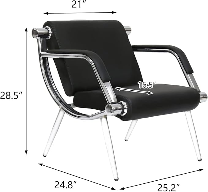 Kinfant Waiting Room Chair- Office Reception Furniture with Armrest and PU Leather Cushion, Office Guest Chair for Waiting Room Airport Hospital Bank Lobby, Black (1 Seat*2+3 Seat)