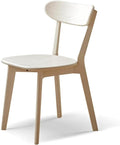 Bamskov 100% Solid Oak Wood Dining Room Chairs - Practical Kitchen Chairs - Wood Chair for Dining Room, Kitchen (1, White)