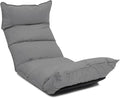 Fabric Folding Floor Chair with Headrest - 6-Position Head & Foot Recliner, 14-Position Lumbar Support - Ergonomic Design for Reading, Gaming, and Relaxation, 014GR