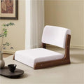 Japanese Style Legless Floor Chair with Back Support, Wooden Tatami Meditation Chair with Cushion, Low Sofa Floor Seat for Living Room, Bedroom, Bay Window(Sherpa 3)