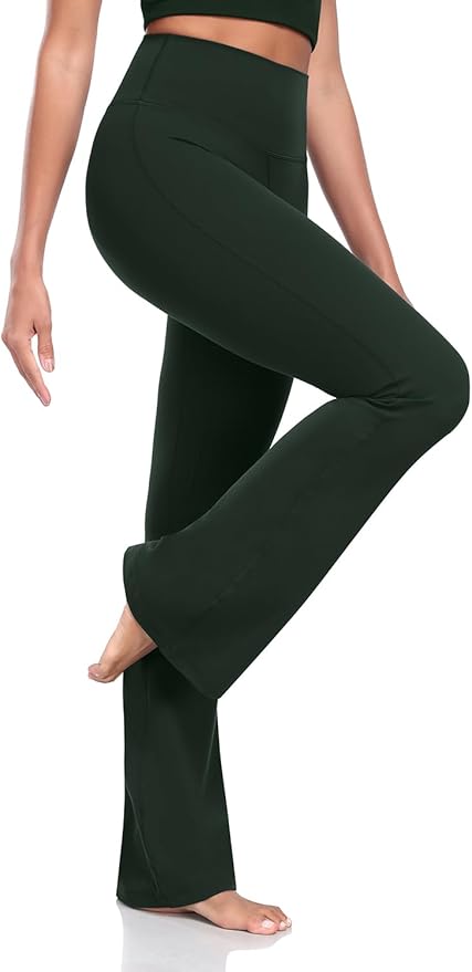 HeyNuts Harmony Flare Leggings 29"/30.5"/32.5"/34.5", High Waisted Tummy Control Wide Leg Bootcut Yoga Pants Lounge Soft
