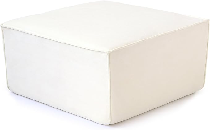 JACH Sofa Ottoman Module, Minimalist Comfy Breathable Ottoman Footstool Paired with Sofa Couch for Living Room, Apartment, Beige