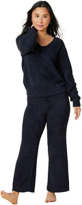 Softies Marshmallow V Neck Lounge Set for Women Ultra Soft 2 Piece Loungewear with Relaxed Top and Straight Leg Pants