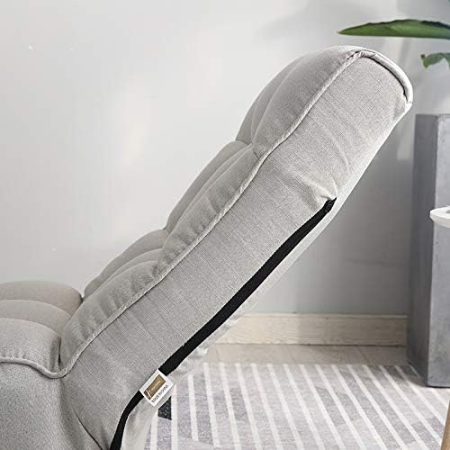 Floor Chair Single Lazy Sofa Leisure Balcony Reclining Japanese Tatami Adjustable Recliner with Ottoman for Living Room, Bedroom, Indoor Use (No Footstool, Gray)
