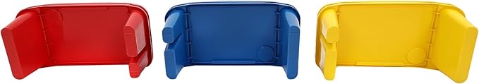 Mind Reader Kids Lap Desk, 6 PCS Kids Lap Desk Bulk Tray Lap, Portable Activity Tray with Side Storage, Stackable Plastic Desk Table for Students Drawing, Snacks, Study (2*(red+Blue+Yellow), Small)