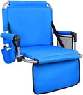 HIGH POINT SPORTS Foldable Stadium Seat Portable Folding Stadium Chairs Padded Bleacher Seat Cushion Bleacher Chair with Armrest and Cup Holder
