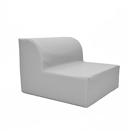 Children's Factory Library Lounger, Flexible Seating Classroom Furniture, Comfy Kids Chairs, Gray, Single Lounger
