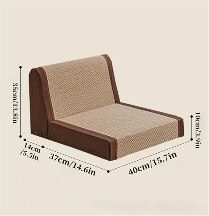 Vintage Floor Chair, Low Meditation Chair with Padded Backrest, Comfortable Ergonomic Lounge Seat, Bamboo Silk Legless Reading Chair for Balcony, Bay Window, Living Room & Bedroom(Natural,51*40*35cm)