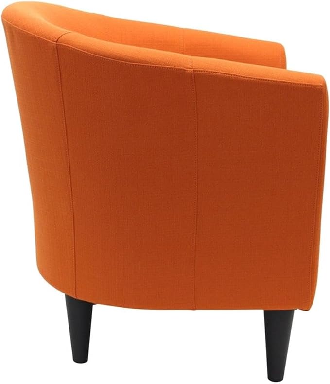 Pemberly Row 17.5" Traditional Fabric Club Chair in Orange Finish